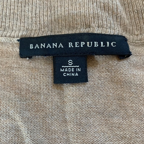 Banana Republic Tan Ruffle Cardigan Size S 10% Silk - Picture 2 of 6